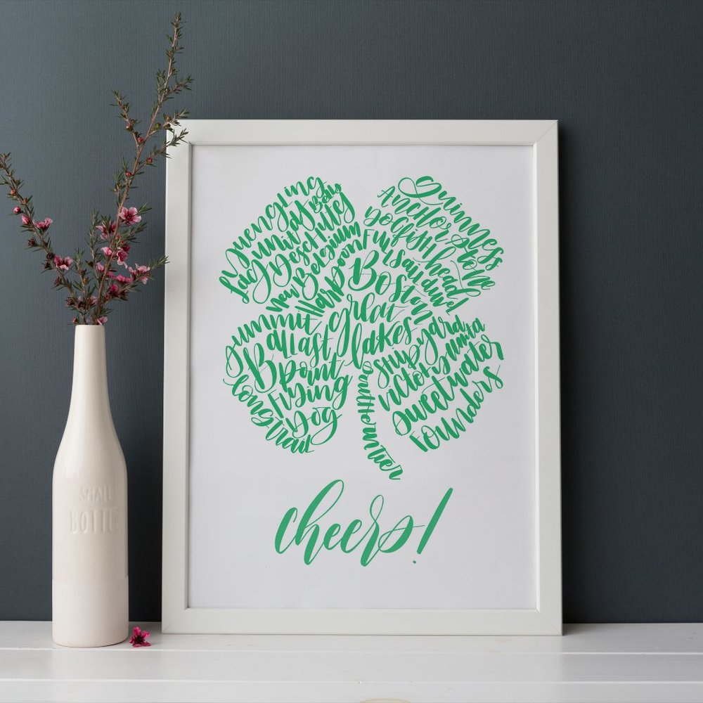 Cheers Shamrock Breweries Word Art